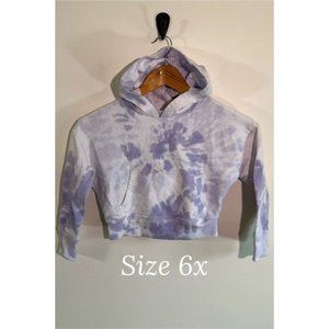 Girls Blue Tie Dye Oshkosh B’gosh hooded Cropped Sweatshirt Size 6x